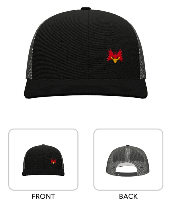 Ice Hawks Pacific 104C Black/Graphite Hawk Head Trucker Snapback Hat