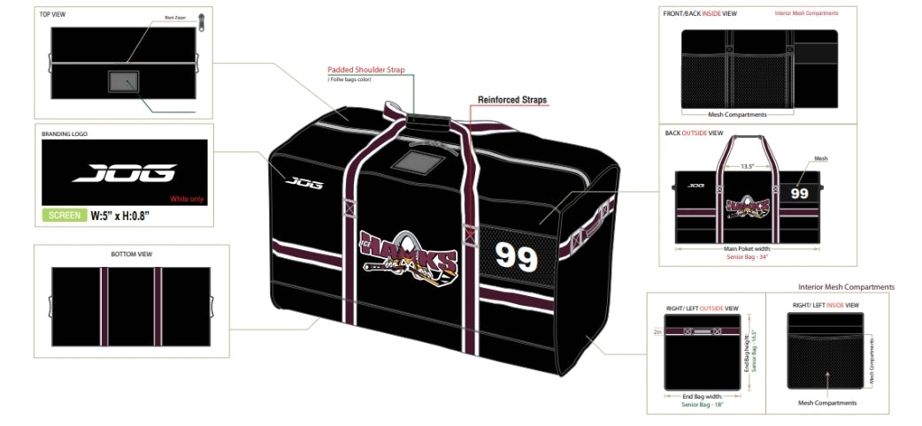Ice Hawks JOG Hockey Bag