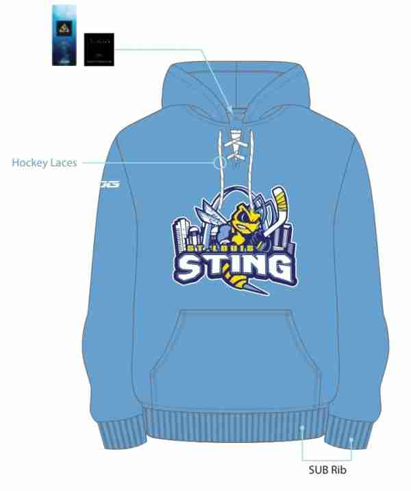 St. Louis Sting JOG Hockey Lace Hoodie - Image 2