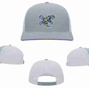 Sting "Bee" Pacific Heather Trucker Snapback Hat-Heather Grey/White