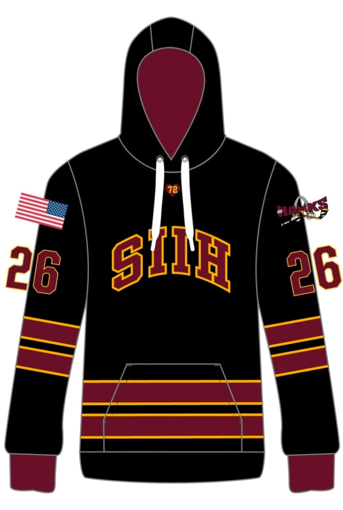 Ice Hawks SIIH Black Fleece Hoodie 1 Ice Hawks SIIH Black Fleece Hoodie